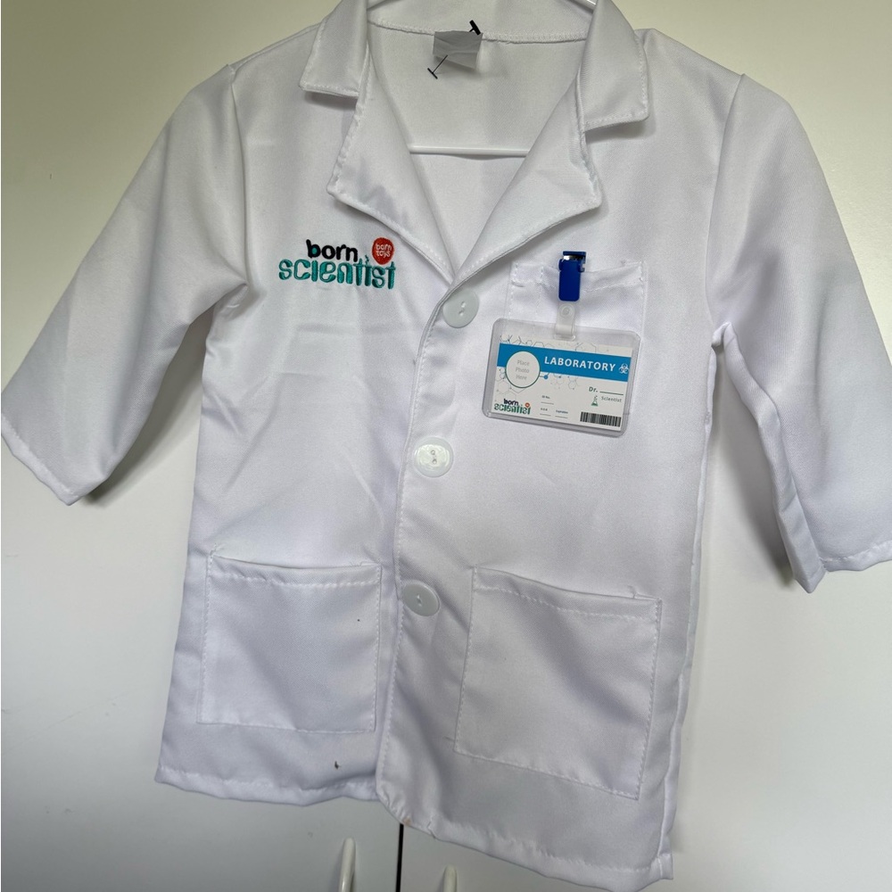 Born Scientist - Kids White Lab Coat - career day, Halloween costume